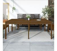 CKioict Mesa de fiesta, mesa de bistró, mesa alta para exteriores, mesa de jardín, color marrón miel, 203,5 x 100 x 76 cm, madera maciza de pino, adecuada para piscinas, jardines, céspedes