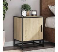 CKioict Mesita de Noche con Puerta y Estructura Metálica Estable, Amplio Espacio de Almacenamiento para Dormitorio, Madera de Ingeniería Resistente a la Humedad y Deformación, Mueble