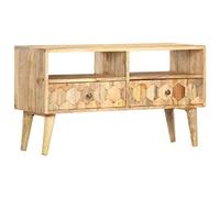 CKioict Moderno aparador de TV para salón, 90 x 30 x 50 cm, madera maciza de mango, para salón y comedor