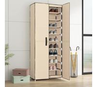 CKioict Organizador de zapatos para entrada, armario para zapatos, color crema, 60 x 30 x 166 cm, tela para entrada, armario y pasillo