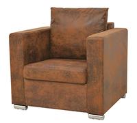 CKioict Sillón de lectura de cóctel, moderno, tapizado, color marrón, aspecto de ante, adecuado para oficina, dormitorio, estudio