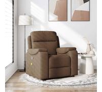 CKioict Sillón reclinable con Masaje de Tela marrón Sillón Reclinable Manual con Función 135° y Asiento Acogedor