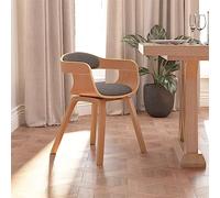 CKioict Taburete de bistro, silla ergonómica, moderna silla de cocina, silla de comedor, silla de comedor gris claro, madera curvada y tela para comedor, cocina, mostrador, bar