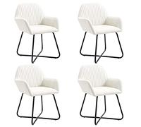 CKioict Taburete ergonómico para cocina, comedor, 4 unidades, color crema