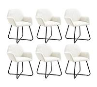 CKioict Taburete ergonómico para cocina, comedor, 6 unidades, color crema