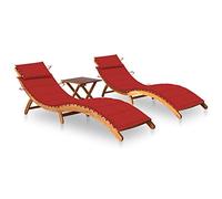 CKioict Tumbona para balcón, 2 unidades, madera maciza de acacia, para jardín, terraza y balcón