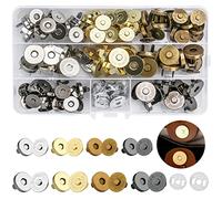 CKJ 60 Piezas Botones Magnéticos, 14mm/18 mm Cierre Magnético de Metal, 4 Colores Broches de Iman, Botones de Costura Magneticos, para Bolsos, Mochila, Carteras, Chaquetas, Manualidades de Bricolaje