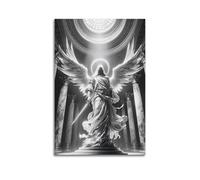 CKJenjBKm Póster de arte religioso de San Miguel Arcángel, color beige, lienzo estético para pared, decoración del hogar, dormitorio, sala de estar, 30 x 45 cm, estilo sin marco