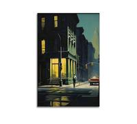CKJenjBKm Póster de pintura de Edward Hopper en lienzo vintage beige para pared, lienzo estético, decoración del hogar, dormitorio, sala de estar, 60 x 90 cm, estilo sin marco