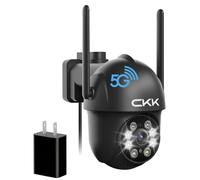 CKK Cámara de seguridad 2K para exteriores, cámaras de seguridad | Doble banda 2.4G/5G, inclinación panorámica de 360°, visión nocturna a color, alertas de movimiento, audio bidireccional