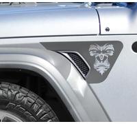 CKPEOR Calcomanía de Vinilo precortada con diseño de Gorila para ventilación del Guardabarros Lateral, Compatible con Jeep Wrangler JL JLU 2018-2025 y Gladiator JT 2020-2025,Gris