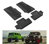 CKPEOR Colinas De Piso Compatibles con Jeep Wrangler JK 2 Puertas 2007-2013 Frontal Y Trasero All-Climatología Mats TPE Suelo Alfombra Subir