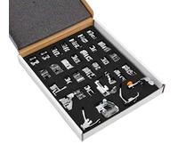 CKPSMS Marca -32PZAS # KP-19018 Juego de pies de prensatelas para máquina de coser doméstica compatible con Brother Babylock, Singer Janome Elna Kenmore y White máquinas de coser de mango bajo (32PCS)