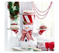 CKQshenKouyicKQ Estatuas de Resina de Papá Noel con Bandeja for Aperitivos, Figura navideña con Soporte for golosinas, Soporte for Pasteles y postres, Plato de Frutas for Fiesta de Navidad.(4)