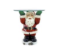 CKQshenKouyicKQ Estatuas de Resina de Papá Noel con Bandeja for Aperitivos, Figura navideña con Soporte for golosinas, Soporte for Pasteles y postres, Plato de Frutas for Fiesta de Navidad.