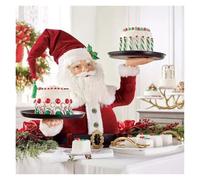 CKQshenKouyicKQ Estatuas de Resina de Papá Noel con Bandeja for Aperitivos, Figura navideña con Soporte for golosinas, Soporte for Pasteles y postres, Plato de Frutas for Fiesta de Navidad.(3)