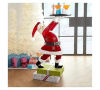 CKQshenKouyicKQ Estatuas de Resina de Papá Noel con Bandeja for Aperitivos, Figura navideña con Soporte for golosinas, Soporte for Pasteles y postres, Plato de Frutas for Fiesta de Navidad.(2)