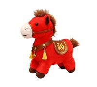 CKryzillix 2026 Year of The Horse Mascot Figurine Horse Plush Ornament Zodiac Souvenir Chinese New Years Decorations 2026(7.87inch,Fortune)