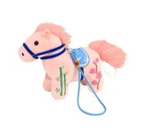 CKryzillix 2026 Year of The Horse Plush Ornament Chinese New Year Cultural Collectible Auspicious Hanging Decor for Home & Car, Lucky Lunar Festival Figurine(Pink)
