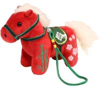 CKryzillix 2026 Year of The Horse Plush Ornament Chinese New Year Cultural Collectible Auspicious Hanging Decor for Home & Car, Lucky Lunar Festival Figurine(Red)
