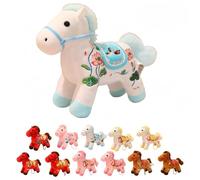CKryzillix 2026 Year of The Horse Plush Ornament, Cute Soft Mascot with Embroidery Pattern Horse for Chinese New Year Home Decor, Car Hanging Decor, Festival Gift(E1,L)