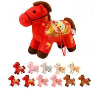 CKryzillix 2026 Year of The Horse Plush Ornament, Cute Soft Mascot with Embroidery Pattern Horse for Chinese New Year Home Decor, Car Hanging Decor, Festival Gift(B2,L)