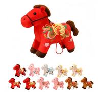 CKryzillix 2026 Year of The Horse Plush Ornament, Cute Soft Mascot with Embroidery Pattern Horse for Chinese New Year Home Decor, Car Hanging Decor, Festival Gift(B1,S)