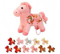 CKryzillix 2026 Year of The Horse Plush Ornament, Cute Soft Mascot with Embroidery Pattern Horse for Chinese New Year Home Decor, Car Hanging Decor, Festival Gift(A1,S)