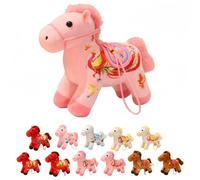 CKryzillix 2026 Year of The Horse Plush Ornament, Cute Soft Mascot with Embroidery Pattern Horse for Chinese New Year Home Decor, Car Hanging Decor, Festival Gift(A2,L)