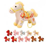 CKryzillix 2026 Year of The Horse Plush Ornament, Cute Soft Mascot with Embroidery Pattern Horse for Chinese New Year Home Decor, Car Hanging Decor, Festival Gift(D1,S)