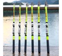 CKryzillix CañA de Pescar, CañAs de Pescar en Mar Telescopic Rock Fishing Rod for Fly Feeder Carbon 2.7M 2.4M 2.1M 1.8M 1.5M Mini Travel Rod Reel Seat(1.8M Green)