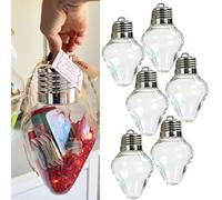 CKryzillix Decoraciones De Bombillas Plástico For Hacer Tú Mismo, Tarro Regalo Navideño 6,7 Pulgadas, Tarros Grandes Vacíos con Forma Tarjeta Dulces For Colgar En El Árbol Manualidades(6pcs)