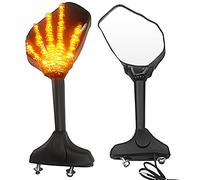 CKryzillix Espejos Moto,Espejo Moto Gire Signals Indicador Integrado Skull Hand Glaw Glaw Retroview Espejos