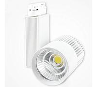 CKryzillix Focos Led Interior Techo,Riel Focos 1 unids 4 cables 3 fase 30W 40W 50W LED COB Luz de pista interior iluminación del punto(White shell,Warm White)