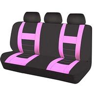 CKryzillix Funda Asiento Coche,Fundas Asientos Coche Cubiertas de Asiento automovilístas traseras traseras AUTOMÁTICAS Tela de Malla para Todos los Coches Cubiertas de Asiento universales(Black Pink)