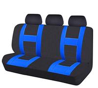 CKryzillix Funda Asiento Coche,Fundas Asientos Coche Cubiertas de Asiento automovilístas traseras traseras AUTOMÁTICAS Tela de Malla para Todos los Coches Cubiertas de Asiento universales(Black Blue)
