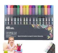CKryzillix Glitter Outline Paint Markers, Double Line Outline Art Pen Marker Pen,Sparkle Dual-Line Contour Pen,Outline Pens, Outline Pens Metallic,for Greeting Cards & Crafts, And Doodling(48 pcs)