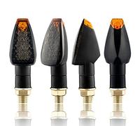 CKryzillix Intermitentes Led Moto, Indicadores de Motocicleta 12V Motorcycle Gurn Light Light Blinkers Lighters Indicator Lights Amply Flashing Lights(Black)