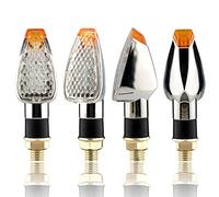 CKryzillix Intermitentes Led Moto, Indicadores de Motocicleta 12V Motorcycle Gurn Light Light Blinkers Lighters Indicator Lights Amply Flashing Lights(Silver Transparent)