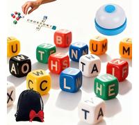 CKryzillix Juego de Dados de 60 Piezas, crucigramas, Juego de Mesa Ideal for Viajes, for 1-5 Jugadores.