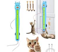 CKryzillix Juguete for Gatos con Cuerda voladora de Movimiento automático, Juguete Interactivo eléctrico montado en la Pared for Interior, Alivio del aburrimiento(Blue)