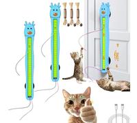 CKryzillix Juguete for Gatos con Cuerda voladora de Movimiento automático, Juguete Interactivo eléctrico montado en la Pared for Interior, Alivio del aburrimiento(Blue*2)