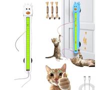 CKryzillix Juguete for Gatos con Cuerda voladora de Movimiento automático, Juguete Interactivo eléctrico montado en la Pared for Interior, Alivio del aburrimiento(White)