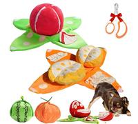 CKryzillix Orange Hide Plush Dog Toy, 3 in 1 Interactive Crinkle Dog Toy, Sniffing Mat That Can Hide Snacks with Crinkle Papers for Small Medium Dogs, Nosework Pet Puzzle Toy for Boredom(Mix*2)
