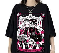 CKurityn Harajuku Camiseta Horror Comics Toilet Bound Hanako Kun Camiseta Gothic Cartoon Anime Print Japanese Style T Shirts Top Mujer