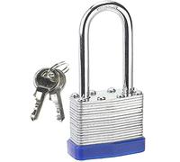 CL-Link Candados de grillete largo con llaves, candado resistente a la intemperie para exteriores, resistente a la intemperie, laminado para taquilla de gimnasio, escuela, garaje, valla, cobertizo