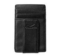 Claasico Billetera de Cuero con Clip para Dinero para Hombre, Bolsillo Frontal Delgado, Bloqueo RFID, con imán súper Fuerte, Cuero Negro, Talla S
