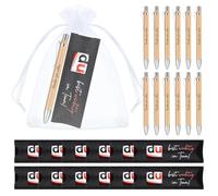 Clabby 12 Juegos Regalo de Gracias Cubierta de Barra de Chocolate de Fieltro Compatible con Duplo Bolígrafo Bolsa de Gasa, sin Chocolate(Negro,du bist wichtig im Team)