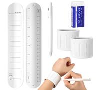 Clabby 2 Piezas Pulseras de Silicona con Bolígrafo y Borrador Pulsera Slap para Escribir Tu Lista de Cosas por Hacer Pulsera de Notas Recordatoria para Enfermeras Personas con Demencia(Blanco)