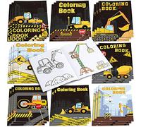 Clabby 24 Libros para Colorear de Camiones de Construcción Favores de Fiesta de Cumpleaños de Construcción Incluye Volquetes Excavadoras Grúas Tractores para Niños Suministros de Fiesta Casa